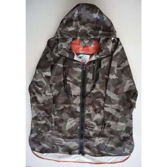 My Anorak 50838SN Women's Sz XL Gray Camo 2-Way Zip Hooded Trails Jacket - Picture 9 of 12